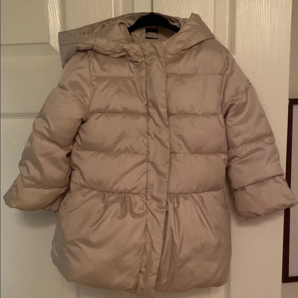 GAP Cream Puffer Coat with Water-Resistant Finish